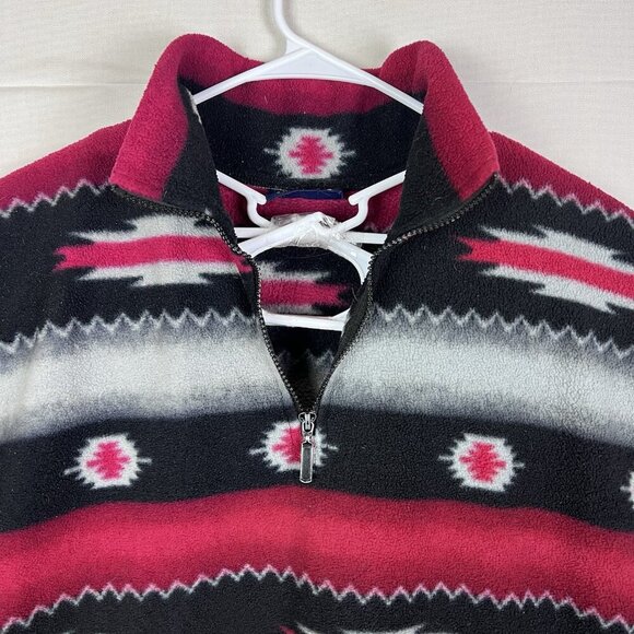 Wrangler Aztec Western Blanket Fleece 1/4 Zip Pullover Size Large Southwest - Picture 4 of 14